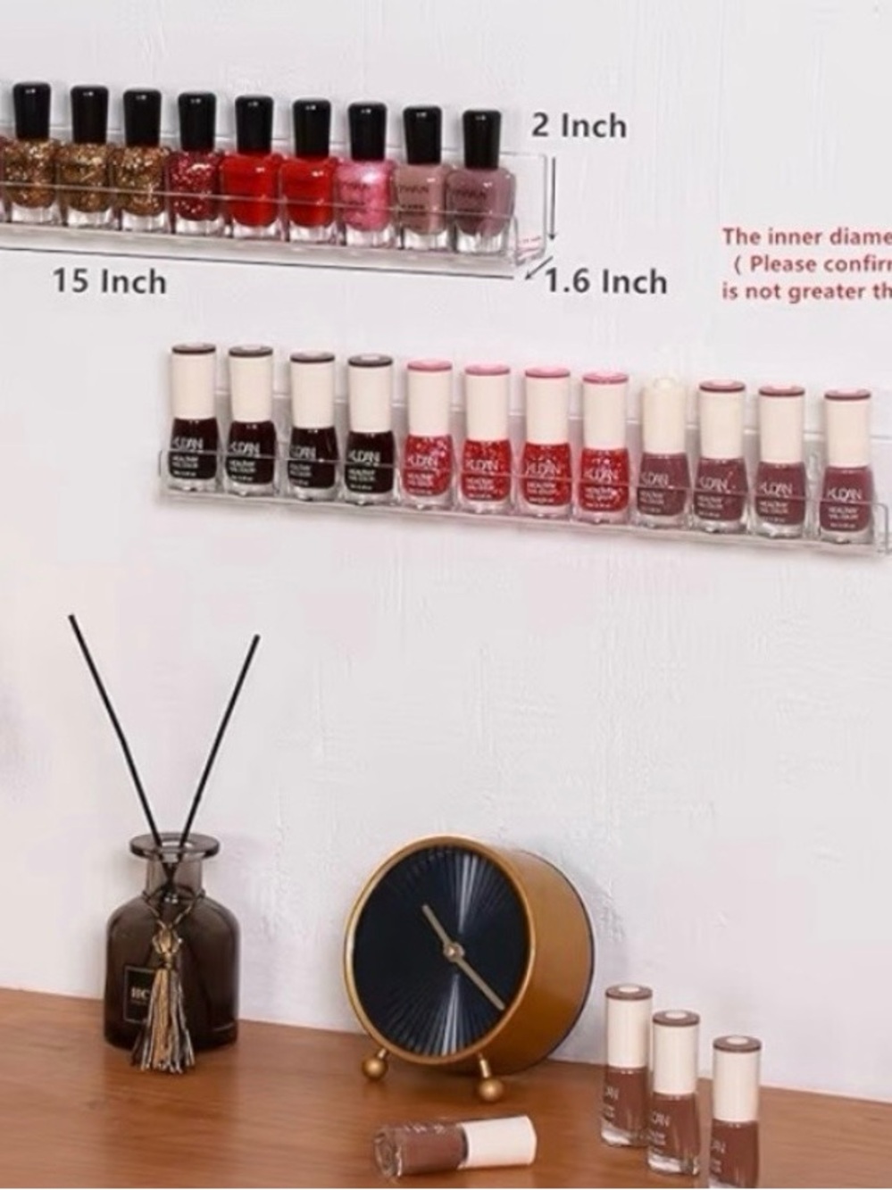 2 Wall Mounted Nail Polish
Shelves - Picture 3 of 5